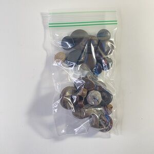 Vintage Assorted Leather Buttons in Various Colours